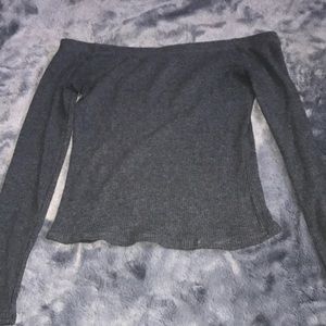 Gray off the shoulder top